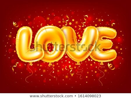 Сток-фото: Red Inflatable Word Love 3d