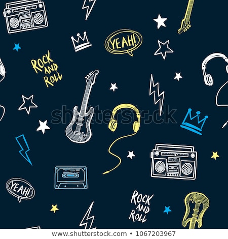 Stock photo: Rock Pattern Set Seamless Patterns Theme Of Rock Music Rock H