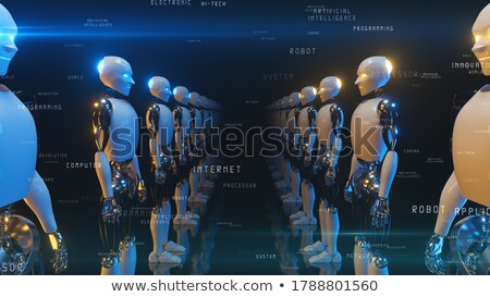 Stockfoto: 3d Humanoid Robot Future Word Concept