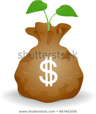 Сток-фото: Dollar Seed Fund Plant Sack Illustration