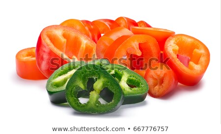 Foto stock: Hot Wax And Jalapeno Slices Paths