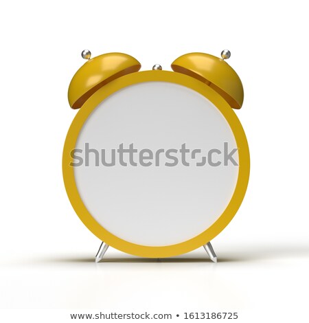 Foto d'archivio: Alarm Clock With An Empty Clock Face On White Background 3d Ren