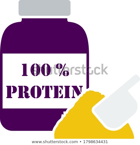 Foto stock: Flat Design Icon Of Protein Conteiner