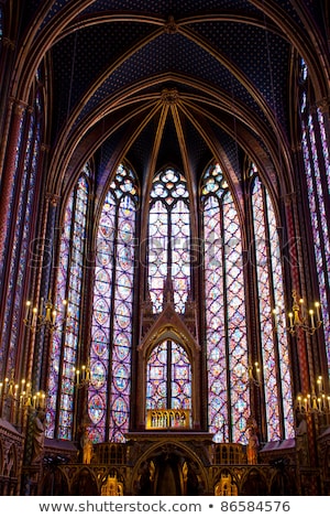 Stok fotoğraf: Stained Glass Windows Of Saint Chapelle