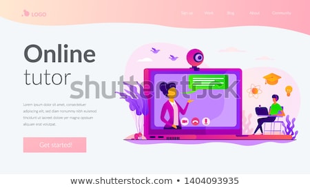 Stock photo: Online Tutor Landing Page Template