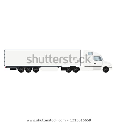Foto stock: Container Trailer Truck With Cold Room Heavy Vehicle
