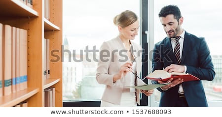 Foto stock: Turkish And Central European Lawyer In Their Law Firm Working