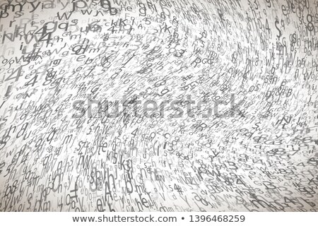 Foto stock: Abstract Chaotic Complicated Crypto Symbols Twisted On White Data Encryption Binary Code Concept