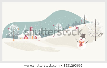 Сток-фото: Winter Landscape With A Man And A Tree