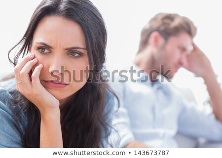 Foto d'archivio: Blonde Woman Holding Her Hair And Thinking