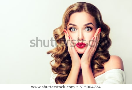 Stock foto: In Beauty Salon The Girl Looks Up At Right