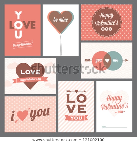 Foto stock: Vector Retro Valentines Card