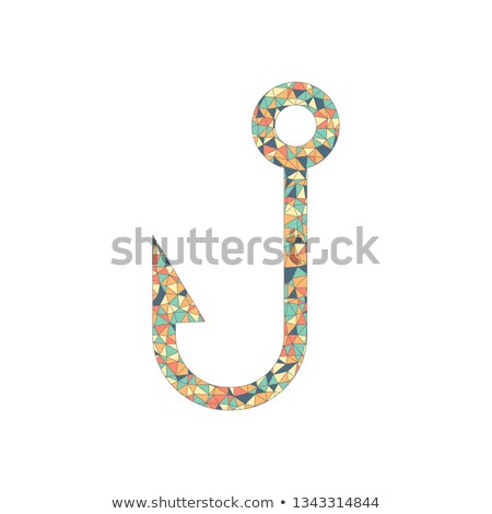 Сток-фото: Abstract Color Metallic Symbol With Fish Shape And Triangles