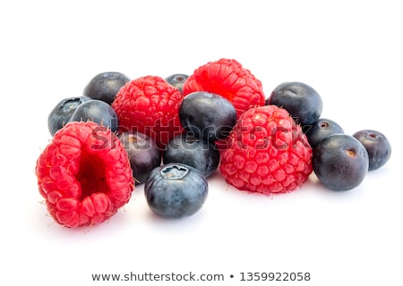 Stockfoto: Blueberry Raspberry Closeup