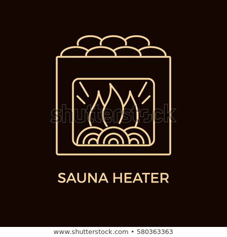 Foto stock: Flat Vector Minimalist Template Business Design Heater