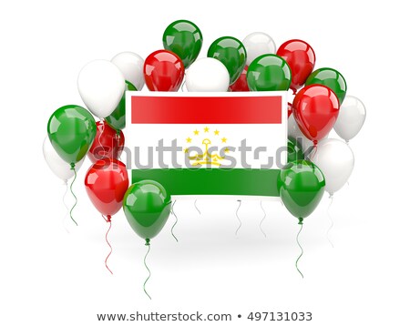 Сток-фото: Flying Balloons With Flag Of Tajikistan