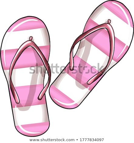 Foto stock: Thongs And Hand Draw Tourist Icon