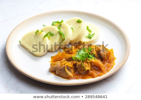 Stock fotó: Pork With Cabbage And Dumplings