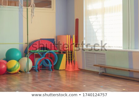 Stock photo: Green Bars And Large Green Sphere
