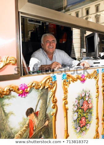 Stockfoto: Old Man Behind His Fair Counter