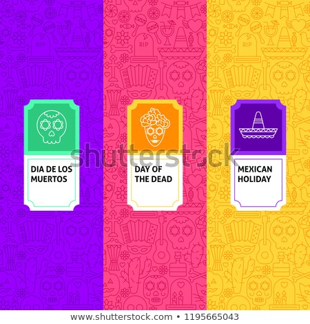 Foto stock: Line Day Of The Dead Package Labels