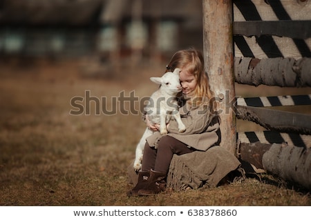 Stock fotó: Kids And Animals At Farmland