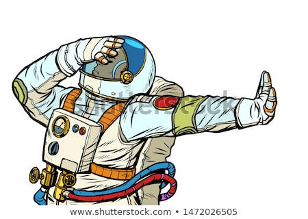 Stok fotoğraf: Astronaut In A Spacesuit Gesture Of Denial Shame No