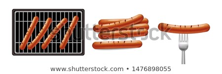 Zdjęcia stock: Bbq Grill Hot Dog Vector Realistic Banner Tasty Menu Brochure T