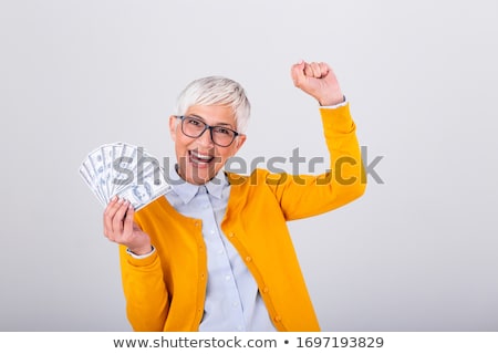 Senior Woman With Hundred Dollar Money Banknotes Zdjęcia stock © Photoroyalty