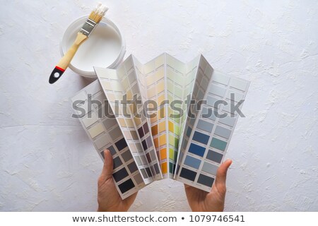 Stock photo: Woman With Paintbrush Colouring The Wall