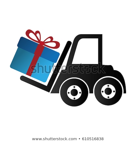 Stockfoto: Forklift With Gift Box