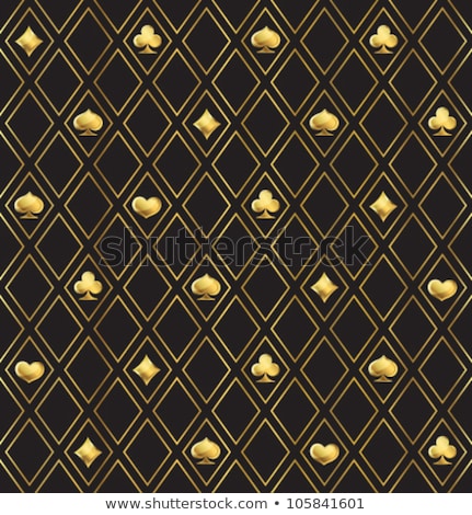 Foto d'archivio: Golden Seamless Pattern With Poker Card Symbols