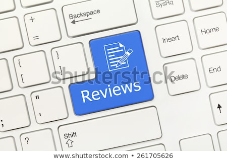 Foto stock: Business Statistics - Concept On Blue Keyboard Button