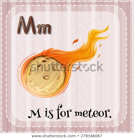 Zdjęcia stock: Flashcard Alphabet M Is For Meteor