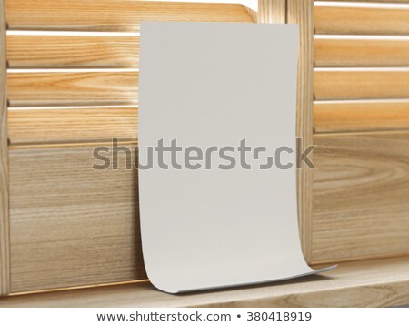 Zdjęcia stock: White Paper Sheet Near Window With Shutters 3d Rendering