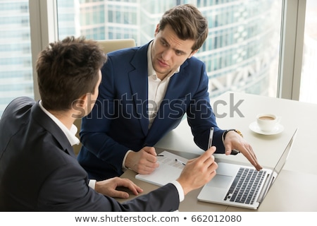 Zdjęcia stock: Business Team Two Executive Colleagues Discussing And Analysis W