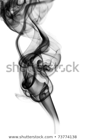 Puff Of Black Smoke Abstract Over White Stock foto © Arsgera