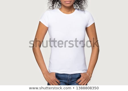 Foto stock: Casual Trendy Female With Hands In Jeans Pocket