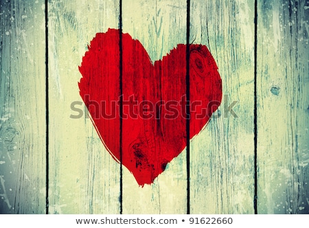 Zdjęcia stock: Heart On Old Wooden Wall