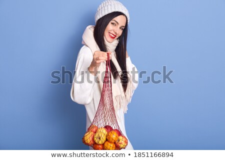 Foto stock: Portrait Of Amazing Beauty Looking At Camera Holding Net