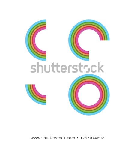 Stok fotoğraf: Alphabet Rainbow Lights In Circle White Background