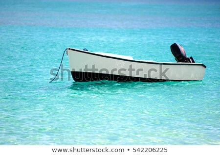 Сток-фото: Green Boat On Shore In Winter