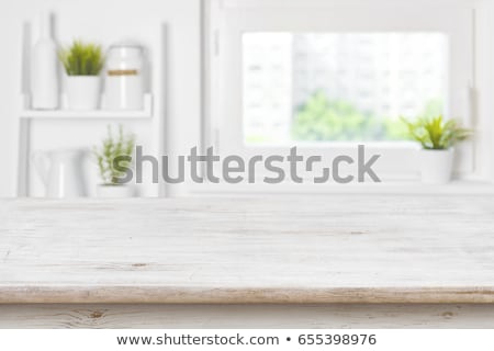 Сток-фото: Empty Flower Pots On Kitchen Table