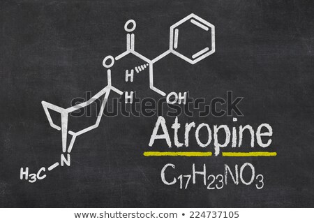 Zdjęcia stock: Blackboard With The Chemical Formula Of Atropine