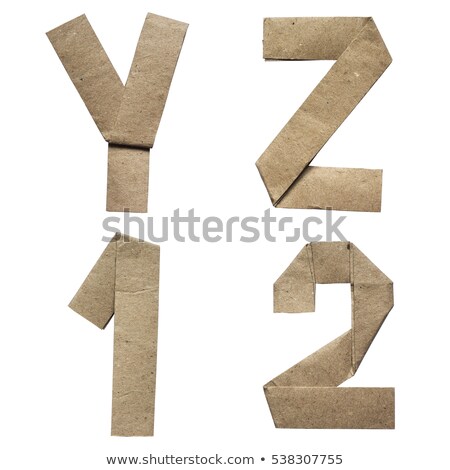 Stockfoto: Old Paper Folded Font