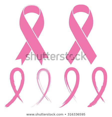 Stockfoto: Pink Heart With Pink Awareness Ribbon