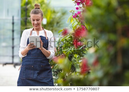 Stock fotó: Environmentalist With Digital Tablet Computer