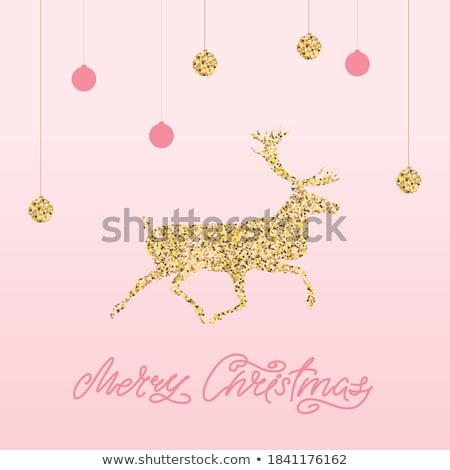 Stockfoto: Pink Card With Christmas Balls Eps 8