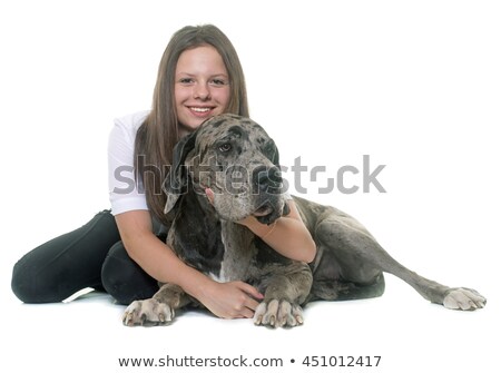 Stok fotoğraf: Great Dane And Teenager