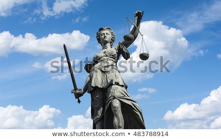 Stockfoto: Statue Of Lady Justice Justitia In Frankfurt